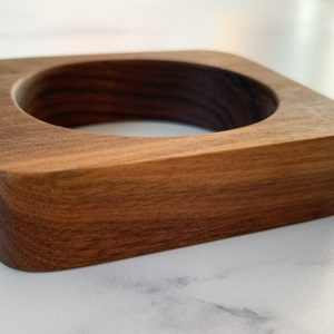 Cassandra walnut square bangle created by Vannucchi Jewellery