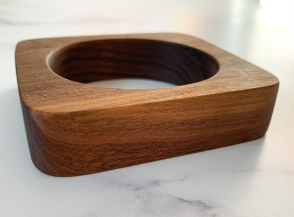 Cassandra walnut square bangle created by Vannucchi Jewellery