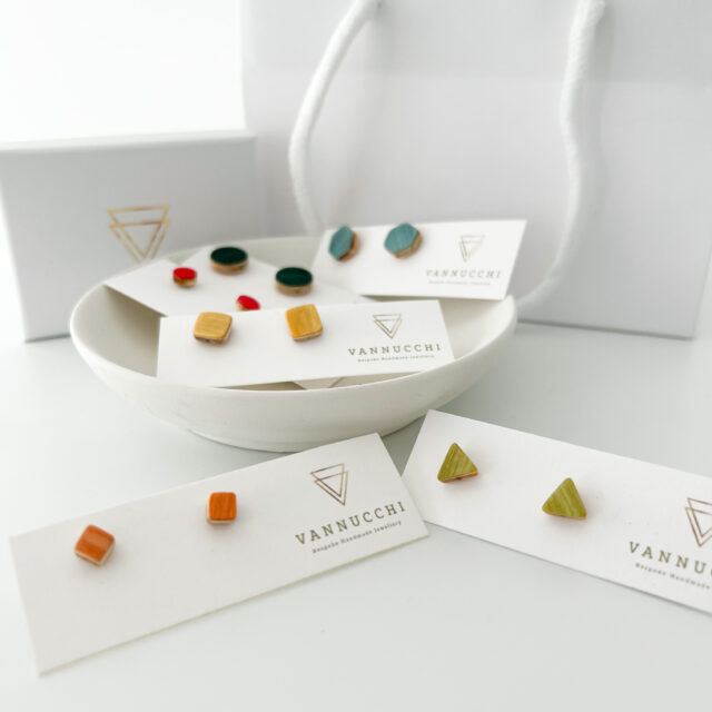 Selection of Collezione XXIII Multi Coloured Dreams Studs. Displayed on white background with branded packaging.